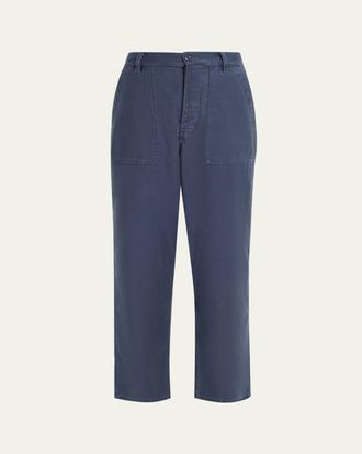 Nili Lotan Earl Cotton Straight-Leg Ankle Pants