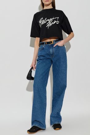 Balmain Short Loose-fit T-shirt, Womens, Black