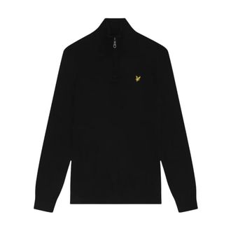 Lyle & Scott Maglione con zip corta in cotone e merino - - Sweatshirts & Hoodies - Uomo - Nero - XL