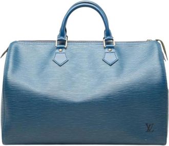 Louis Vuitton Pre-owned Speedy 35 - Dames - Vintage Handtas - Blauw - ONE Size - Leer - Vintage