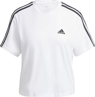 adidas (WMNS) adidas Essentials 3-Stripes Crop T-shirt Asia Sizing White HR4915