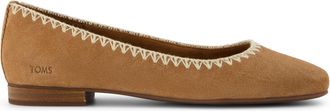 Toms Briella Brown Deco Stitch Suede Flat