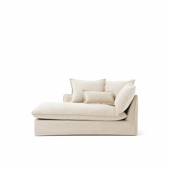 La Redoute Interieurs Longchair links, afneembare hoes, fluweel, ODNA