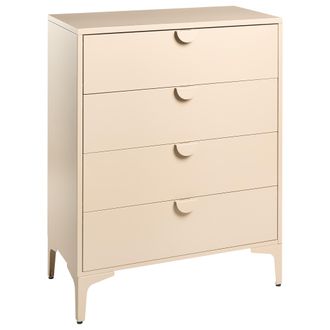 Beliani C&oacute;moda Industrial De Acero Pintado Con 4 Cajones Mueble De Almacenaje Para Oficina En Casa Beige Ardura
