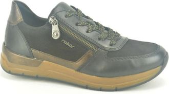 Rieker Zwart Brons Runner Sneaker - Dames - Sneakers - Zwart - 41 EU - Schoenen