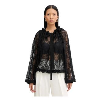 Patou Dames, Blouses & Shirts, Zwart, Maat: L