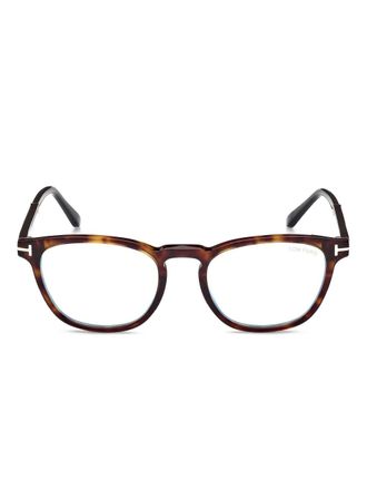 Tom Ford Eyewear tortoiseshell-effect glasses - unisex - Acetate - One Size - Brown