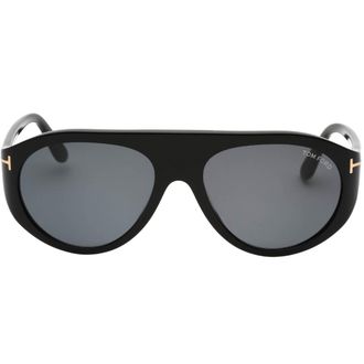 Tom Ford Mens Smoke Lensed Shiny Black Sunglasses - One Size
