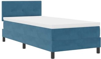 vidaXL Cama Tipo Box Spring Azul Oscuro 90 X 200 Cm Terciopelo Vidaxl