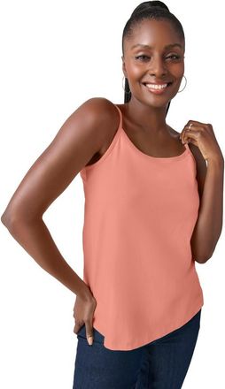 Jessica London Stretch Cotton Cami in Desert Coral at Nordstrom, Size 32