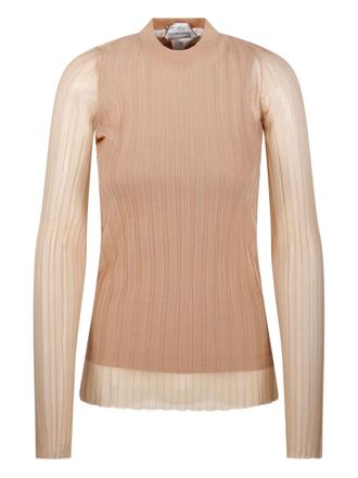 Sportmax ribbed long-sleeve sweater - women - Polyamide/Polyester - M - Neutrals