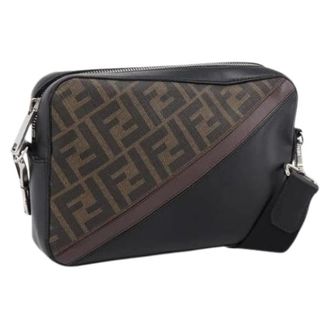 Fendi Pre-owned Zucca Canvas Crossbody Bag - Dames - Pre-owned - Bruin - Maat: ONE Size Leer