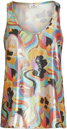 Etro sleeveless racerback top - women - Polyester/Elastane - 42 - Blue