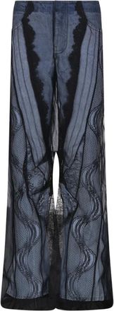 CHRISTOPHER ESBER Wide Jeans, female, Blue, 2XS, Indigo Lace Jeans
