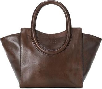 Staud Mini Maude Leather Tote in Espresso at Nordstrom
