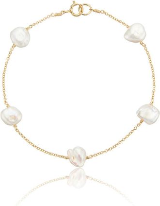 Lily & Roo Gold Five Baroque Pearl Bracelet