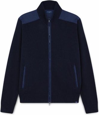 Paul & Shark Truien & Vesten, Heren, Blauw, XL, Katoen, Katoen Linnen Cardigan met Rits