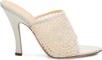 Magda Butrym Hoge Hak Muiltjes Gehaakt - Dames - Muiltjes - Beige - 39 EU - Katoen - Schoenen