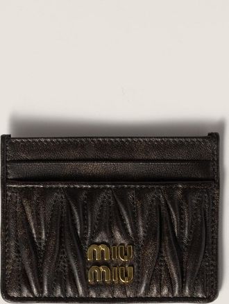 Miu Miu Matelassé nappa leather card holder