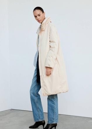Mango Anorak trapuntato lungo bianco sporco - Donna - XS - MANGO