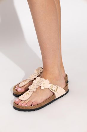 Birkenstock Gizeh Flower Embellishment Flip-flops, Womens, Pink