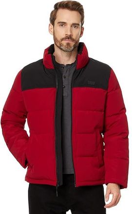 Levi's Retro Quilted Puffer Mens Coat Red/Black : 2XL, Cotton