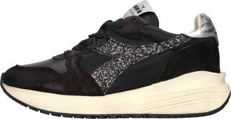 Diadora Venus Glitter Dirty - Dames - Sneakers - Zwart - 37 EU - Leer - Schoenen