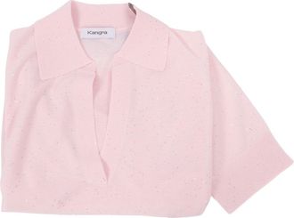 Kangra Cashmere Polo Aperta De Cachemira Kangra M.Corta Con Micro Paillettes