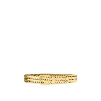 Ralph Lauren Belts, female, Yellow, Size: M Braided Metallic Leather Belt