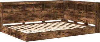vidaXL Bookcase Bed Smoked oak 160 x 200 cm Engineered wood Vidaxl