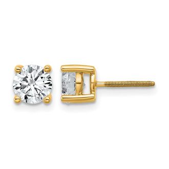 Diamond2Deal 14k White Gold 1 1/2 ct D-E Color Lab Grown Diamond Stud Earrings VS Clarity