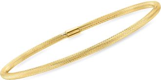 Ross-Simons Italian 14kt Yellow Gold Textured Bangle Bracelet