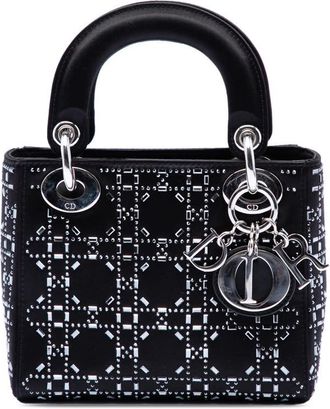 Dior Pre-owned Dior Mini Velvet Cannage Strass Embellished Lady Dior Ladies VACYQM50M16LV9UJ