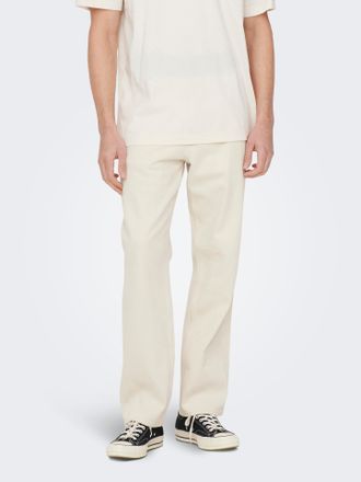 Only & Sons Regular-fit-Jeans ONLY & SONS ONSEDGE STRAIGHT BROMO 0017 DOT DNM NOOS, Herren, Gr. 30, L&auml;nge 34, beige (ecru), Denim/Jeans, Obermaterial: 100% Baumwo