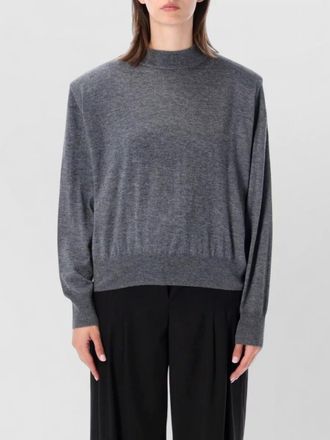 Frankie Shop wool-blend ribbed high-neck padded-shoulder sweater