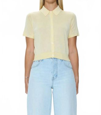 Pistola Denim Lucca Short Sleeve Polo Sweater In Pale Yellow
