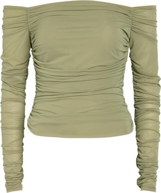 Ronny Kobo Ruby Ruched Tissue Jersey top - Light Green - S (UK8-10 / S)