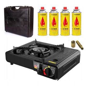 OEM Estufa De Gas Para Turismo, Para Cami&oacute;n, Campo, Port&aacute;til + 4 Cartuchos De Gas Tiross