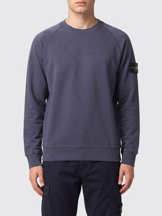 Stone Island Felpa girocollo in cotone con logo Compass