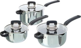 Dash Zakarian By DASH 6pc TruPro Nonstick Stainless Steel Stacking Sauce Pan Set