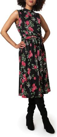 Leota Mindy Print Midi Dress in Rrbk - Ruby Rose Black at Nordstrom, Size Large