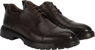 Desa Man Leather Casual Lace-Ups - Slip-On Fit, Flat Heel, Breathable | Brown - 43