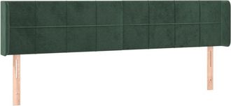 vidaXL Cabecero Con Led De Terciopelo Verde Oscuro 183x16x78/88 Cm Vidaxl