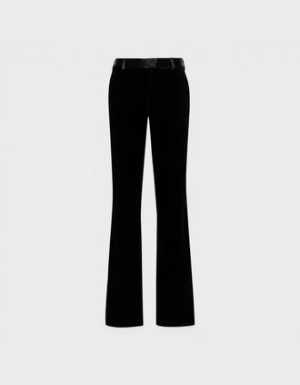 Palm Angels Womens Velvet Tailored Trousers Black - Size: 10