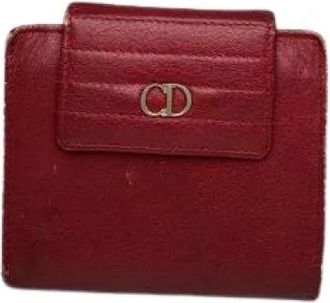 Dior Pre-owned Vintage Portemonnee - Dames - Vintage Accessoires - Rood - ONE Size - Leer - Vintage