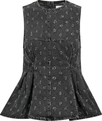 Co'Couture Overhemden, Dames, Grijs, S, Polyester, Saga Pleat Top