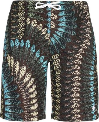 Marcelo Burlon Gebreide Bermuda Shorts Elastische Trekkoord Taille - Heren - Strandmode - Veelkleurig - S - Katoen - Badmode