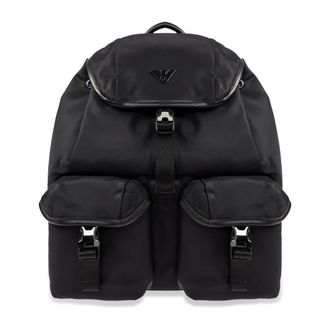 Emporio Armani Backpacks, male, Black, Size: ONE SIZE Multi-pocket Backpack