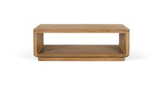 Giner&Colomer Mesa de centro fabricada en madera de mango con esquinas redondeadas