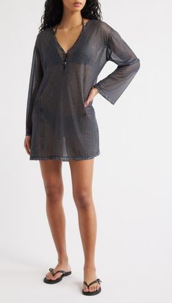 Rag & Bone rb Miramar Mesh Cover-Up Dress in Wash Black at Nordstrom, Size Xx-Small